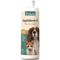 NaturVet Septiderm-V Skin Care Bath Wash for Dogs & Cats – Pet Health Supplement for Dermatitis, Dog Skin Allergies, Itching, Hot Spots – Pet Shampoo, Grooming Aid – 8 Oz.
