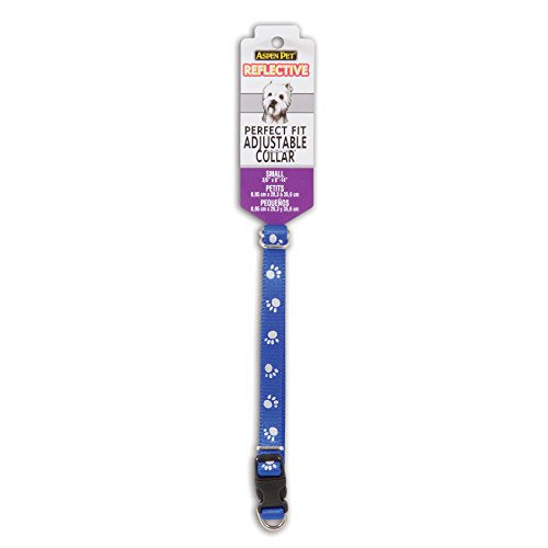 Aspen Pet Products Reflective Paw Collar, Blue, 8-14