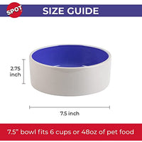 SPOT by Ethical Products – Ceramic Stoneware Pet Bowl for Cats and Small Dogs, Classic Heavy Duty Non Slip Ceramic Cat Dish Dog Bowls for Food and Water - 7.5" Large