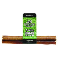 Redbarn Straight 3-4" Bully Sticks - Long Lasting Dog Chew | All Natural Bully Bones (1-Count)