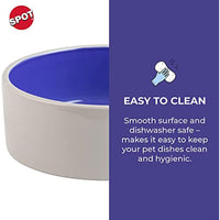 SPOT by Ethical Products – Ceramic Stoneware Pet Bowl for Cats and Small Dogs, Classic Heavy Duty Non Slip Ceramic Cat Dish Dog Bowls for Food and Water - 7.5" Large