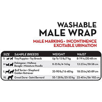 Simple Solution Washable Male Dog Diapers | Absorbent Male Wraps with Leak Proof Fit | Excitable Urination, Incontinence, or Male Marking | Small | 1 Reusable Dog Diaper Per Pack