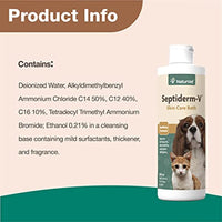 NaturVet Septiderm-V Skin Care Bath Wash for Dogs & Cats – Pet Health Supplement for Dermatitis, Dog Skin Allergies, Itching, Hot Spots – Pet Shampoo, Grooming Aid – 8 Oz.