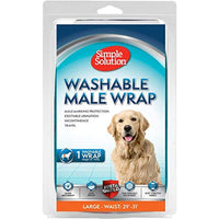 Simple Solution Washable Male Dog Diapers | Absorbent Male Wraps with Leak Proof Fit | Excitable Urination, Incontinence, or Male Marking | Large | 1 Reusable Dog Diaper Per Pack