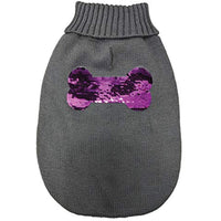 Reversible Sequins Sweater Medium Gray