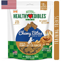 Nylabone Healthy Edibles Natural Chewy Bites Soft Dog Chew Treats Peanut Butter 12 oz.