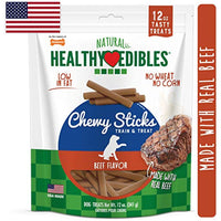 Nylabone Healthy Edibles Chewy Dog Treat Sticks Beef 12 oz.