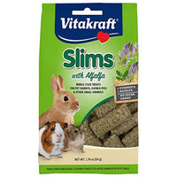 Vitakraft Slims with Alfalfa Rabbit, Guinea Pig & Small Animal Nibble Stick Treat, 1.76 oz