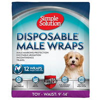 Simple Solution Disposable Dog Diapers for Male Dogs | Male Wraps with Super Absorbent Leak-Proof Fit | Toy | 12 Count