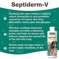 NaturVet Septiderm-V Skin Care Bath Wash for Dogs & Cats – Pet Health Supplement for Dermatitis, Dog Skin Allergies, Itching, Hot Spots – Pet Shampoo, Grooming Aid – 8 Oz.