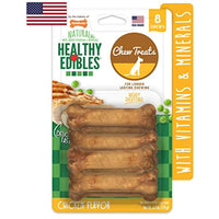 Nylabone Healthy Edibles All-Natural Long Lasting Chicken Flavor Dog Chew Treats 8 count Petite - Up to 15 lbs.