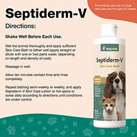 NaturVet Septiderm-V Skin Care Bath Wash for Dogs & Cats – Pet Health Supplement for Dermatitis, Dog Skin Allergies, Itching, Hot Spots – Pet Shampoo, Grooming Aid – 8 Oz.