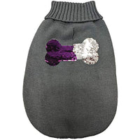 Reversible Sequins Sweater Medium Gray