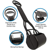 Four Paws Allen's Spring Action Dog Scooper For Grass Standard Black 5.13" x 5.5" x 24.75"