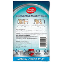 Simple Solution Disposable Dog Diapers for Male Dogs | Male Wraps with Super Absorbent Leak-Proof Fit | Excitable Urination, Incontinence, or Male Marking | Medium | 12 Count