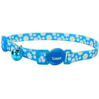Safe Cat Fashion Adjustable Breakaway Collar 3/8"x 08"-12" Daisy Blue