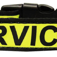 Service Dog Caution Tape Nylon Ribbon Collar LG