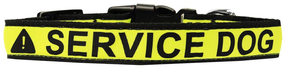 Service Dog Caution Tape Nylon Ribbon Collar XL