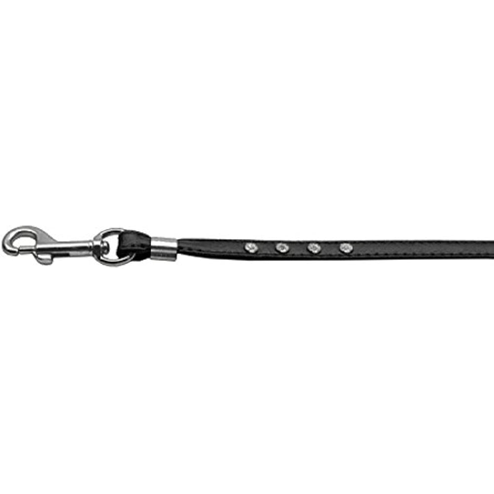 Mirage Pet Product Clear Crystal Leash Black Silver Hardware