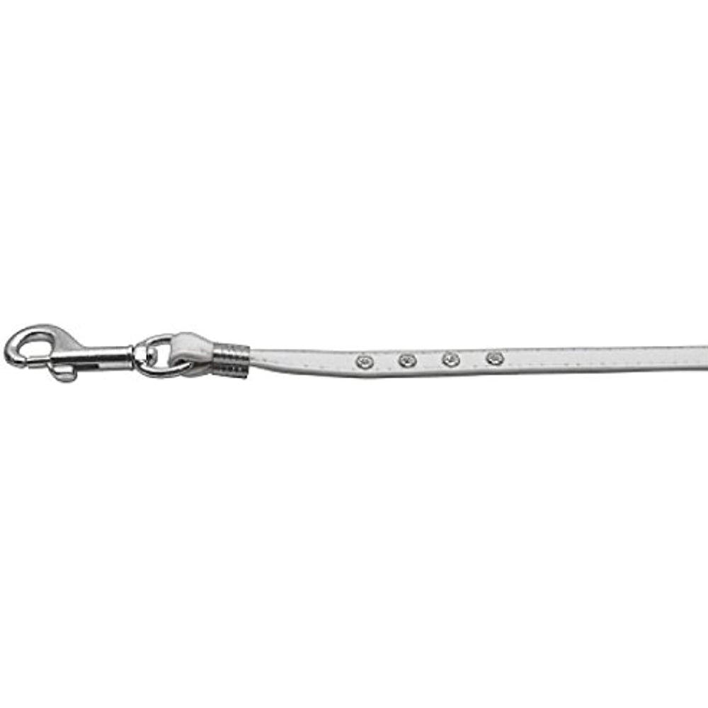 Mirage Pet Product Clear Crystal Leash White Silver Hardware