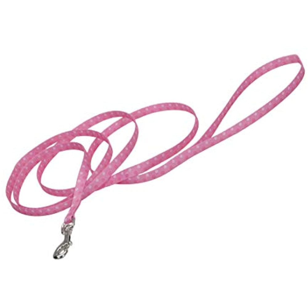 Coastal - Styles - Dog Leash, Pink Dots, 3/8