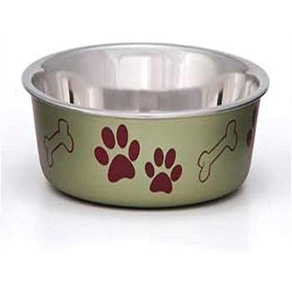 Loving Pets Metallic Bella Bowl, Medium, Artichoke
