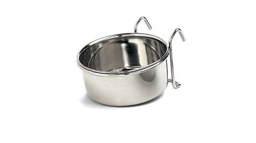 Ethical Pet Stainless Steel Coop Cup, Perfect Bowls for Cages and crates 20-Ounce pet Food Bowl. for Birds, Dogs, Cats, and Reptiles. (6011)