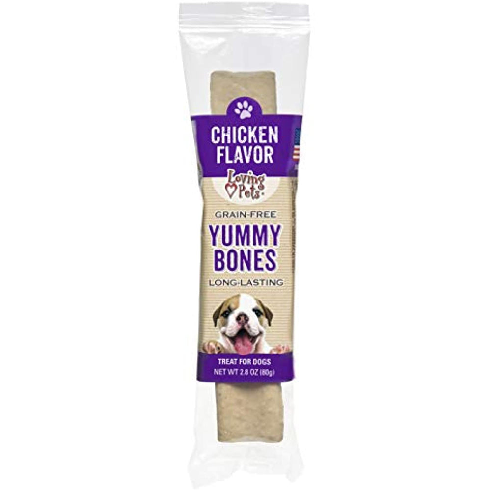Loving Pets Chicken Yummy Bone Singles for Dogs, Pack of 1 Individually Wrapped Treat, (5065)