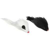 Twin Miami Fur Mice - 4" X 4.75" X 1" - Black And White