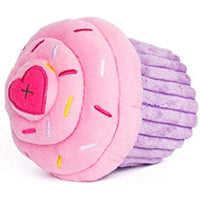 
              ZippyPaws - Cupcake Stuffed Plush Dog Toy with Two Squeakers - Pink
            