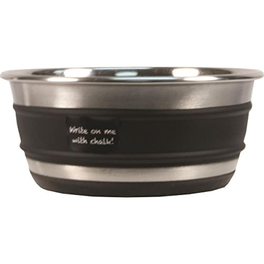 OurPets 2400012992 Durapet Chalkboard Banded Dog Bowls, Medium