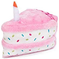 ZippyPaws - Birthday Cake Squeaky Toy for Dogs and Puppies - Dog Birthday Toys, Dog Birthday Cakes, Dog Squeaky Toys - Confetti Sprinkle Pink