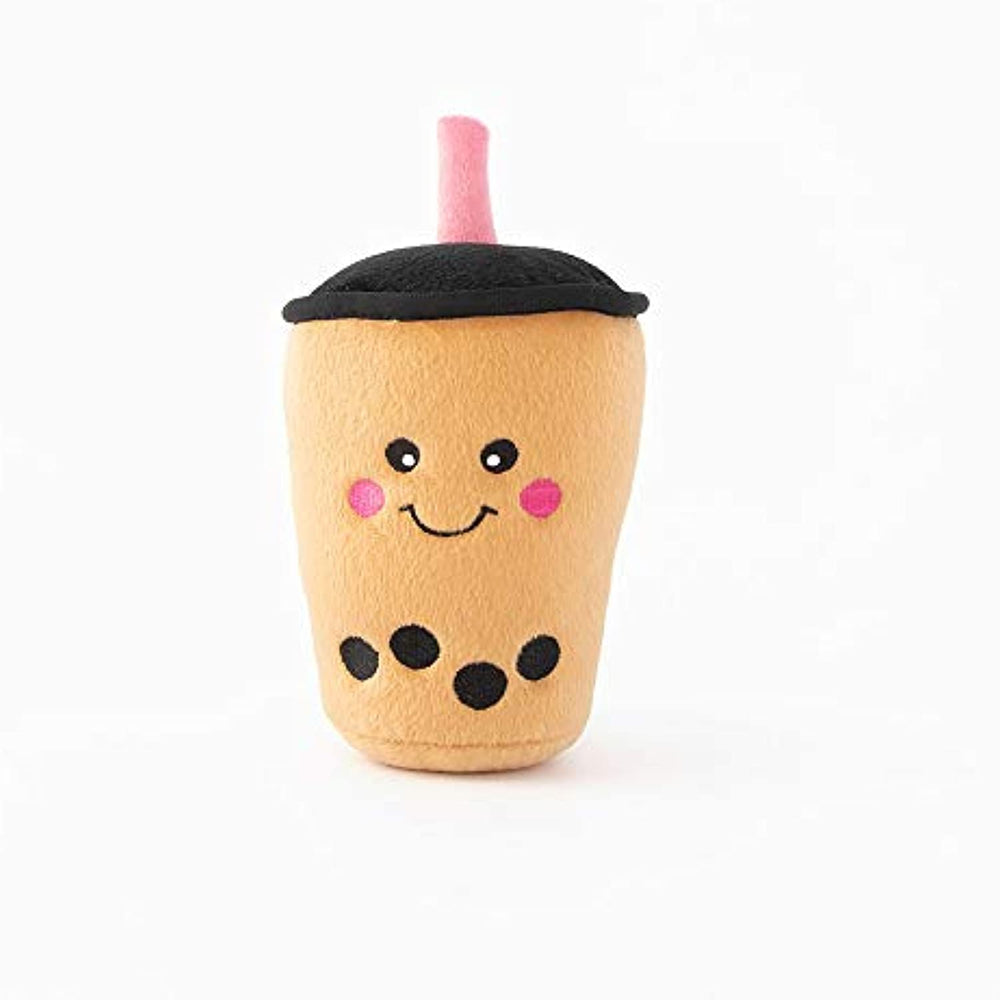 ZippyPaws - NomNomz Plush Squeaker Dog Toy for The Foodie Pup - Boba Milk Tea