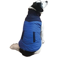 
              Fashion Pet Color Block Puffer Dog Coat Blue Small
            
