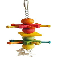 A&E Cage Company HB686 Happy Beaks Wooden Cowboy Spur Assorted Bird Toy, 2.5 by 9.5"