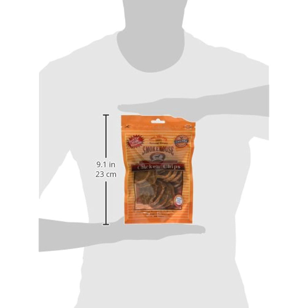 Smokehouse Pet Products Dsm25011 Chicken Chips Natural Dog Chew Treat, Large, 4-Ounce