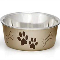 Loving Pets Metallic Bella Bowl, Large, Champagne