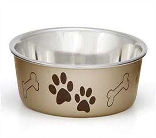Loving Pets Metallic Bella Bowl, Large, Champagne