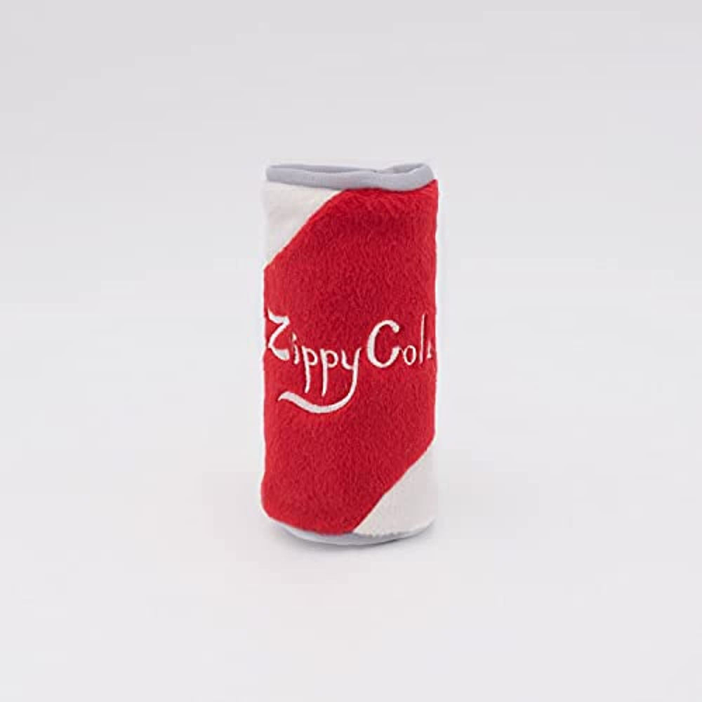 ZippyPaws - Squeakie Can Dog Toys, Stuffing Squeaker Plush Beverage Dog Toy - Zippy Cola