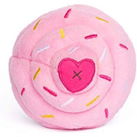 ZippyPaws - Cupcake Stuffed Plush Dog Toy with Two Squeakers - Pink