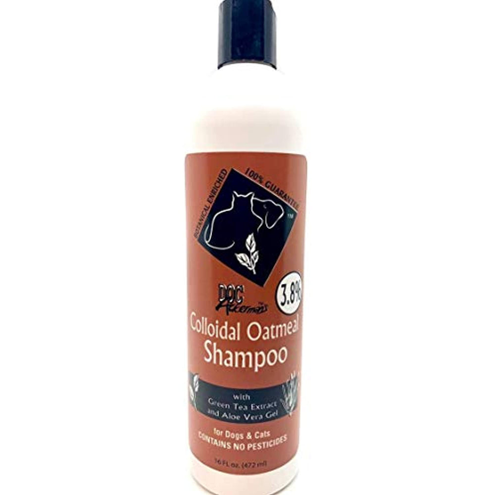 Doc Ackerman's - Herbal Colloidal Oatmeal Pet Shampoo - Botanical Enriched All Natural Grooming Shampoo - Dogs & Cats - 16 oz