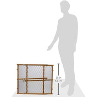 Four Paws Wood Frame Dog Gate With Plastic Mesh, 26-42" W by 24" H