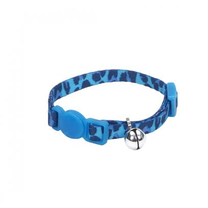 Coastal Pet Products Lil Pals Adjustable Breakaway Kitten Collar Blue Leopard 5/16