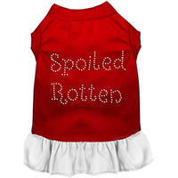 
              Mirage Pet Products 57-24 XSRDWT White Spoiled Rotten Rhinestone Dress Red with, X-Small
            