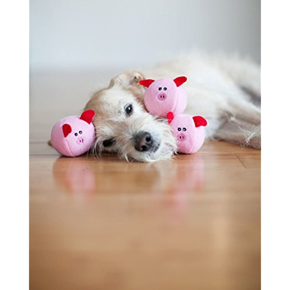 ZippyPaws Farm Pals Burrow Interactive Dog Toys - Hide and Seek Dog Toys and Puppy Toys, Colorful Squeaky Dog Toys, and Plush Dog Puzzles, Bubble Babiez Pig Barn