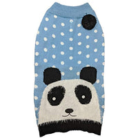 Fashion Pet  Panda Sweater Dog Sweater Blue Medium