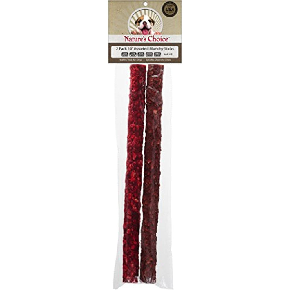 Loving Pets Rawhide 10 Inch x 20Mm Muncy Sticks 2Pk 12Pc