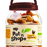 Pet 'n Shape Chik 'n Rice Dumbbells - All Natural Dog Treats, Chicken, 2 Lb