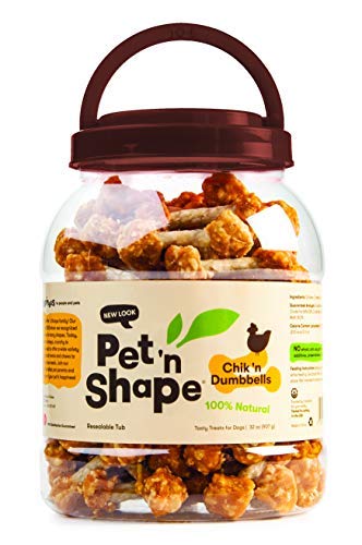 Pet 'n Shape Chik 'n Rice Dumbbells - All Natural Dog Treats, Chicken, 2 Lb