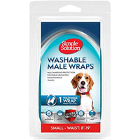 Simple Solution Washable Male Dog Diapers | Absorbent Male Wraps with Leak Proof Fit | Excitable Urination, Incontinence, or Male Marking | Small | 1 Reusable Dog Diaper Per Pack
